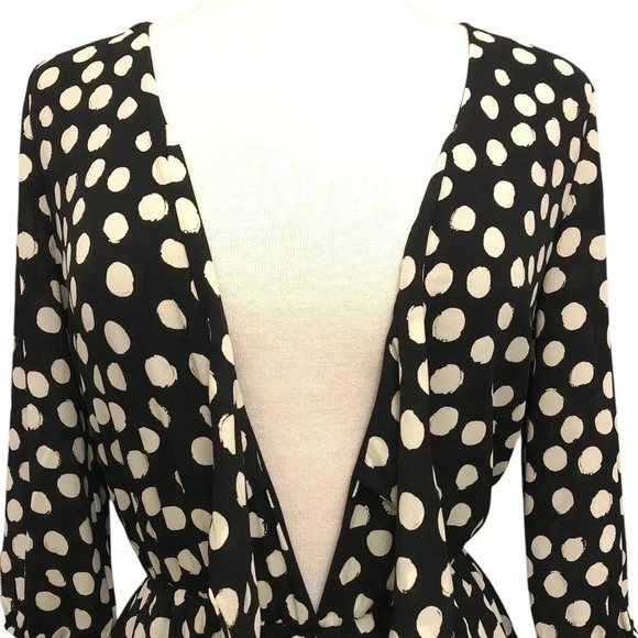 Khloe California Black & Cream Dots Romper- NWT - Picture 4 of 9